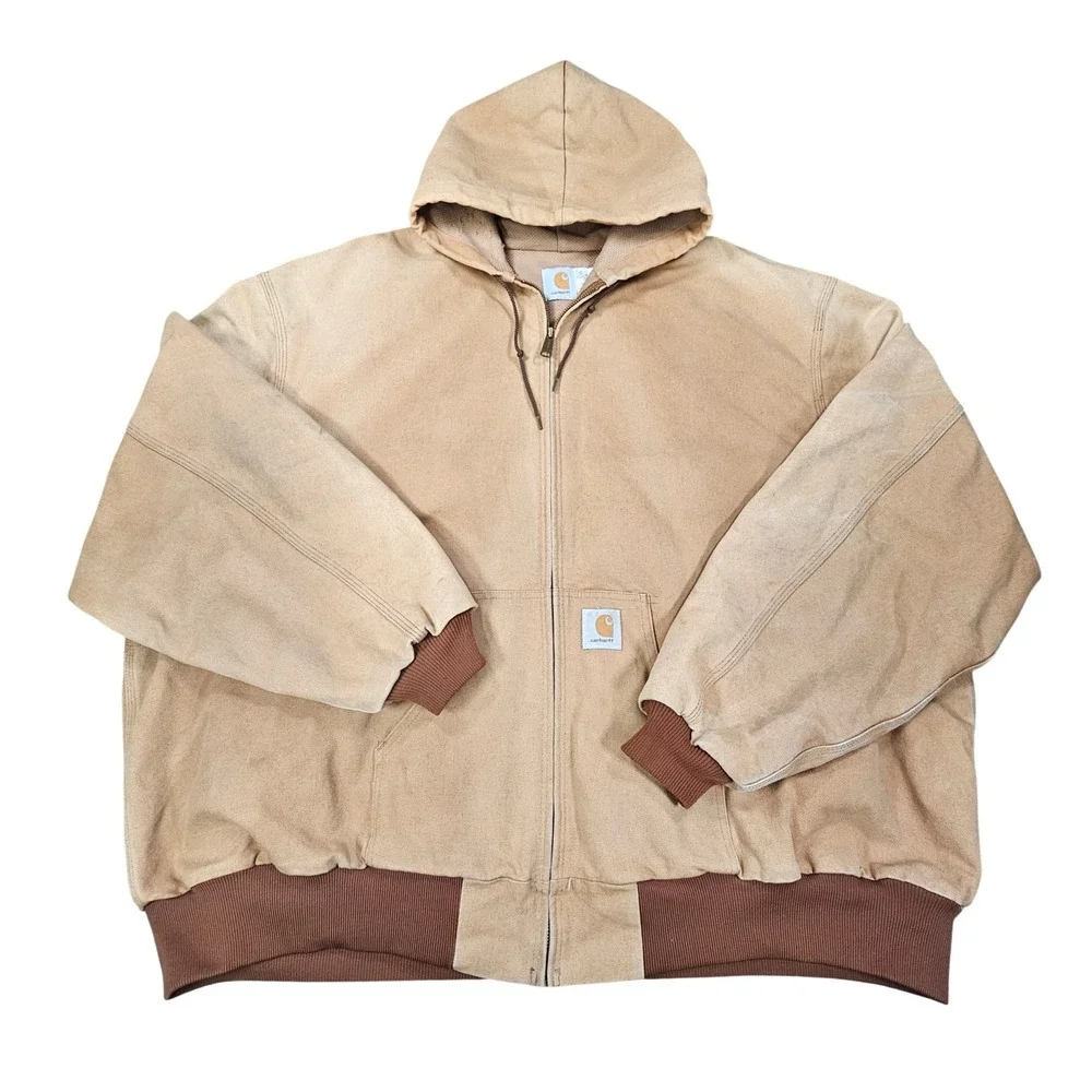 Carhartt JR106 Duck Thermal Lined Active Jac Hooded Jacket Carhartt Brown 6XL